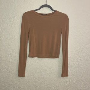 Zara long sleeve brown top